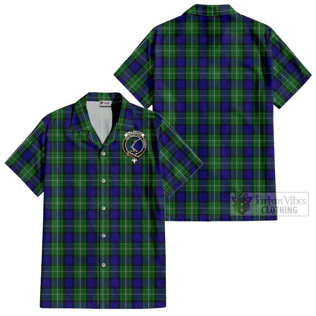 Alexander Tartan Cotton Hawaiian Shirt with Family Crest Kid - Tartan Vibes Clothing