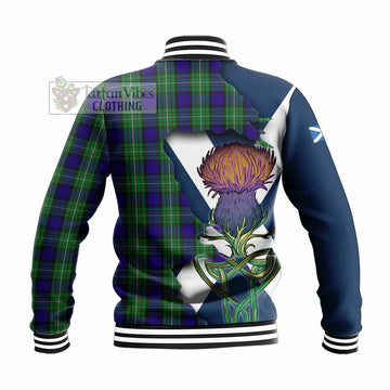 Alexander Tartan Family Crest Baseball Jacket Scottish Thistle Celtic Inspired - Tartan Vibes Clothing