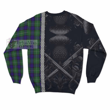 Alexander Tartan Sweatshirt with Family Crest Cross Sword Thistle Celtic Vibes - Tartan Vibes Clothing