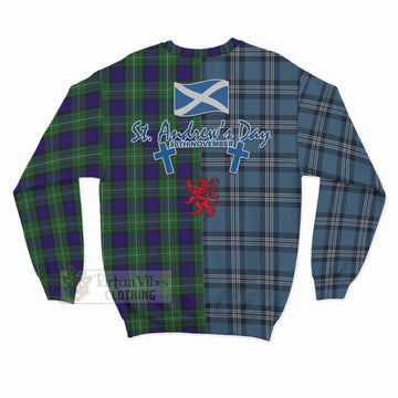 Alexander Tartan Sweatshirt Happy St. Andrew's Day Half Tartan Style