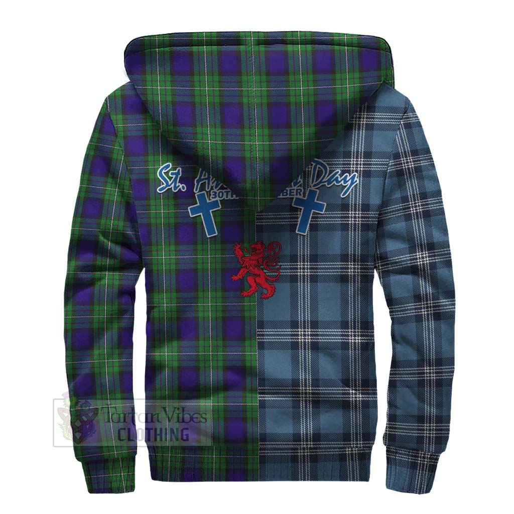 Alexander Tartan Sherpa Hoodie Happy St. Andrew's Day Half Tartan Style - Tartan Vibes Clothing
