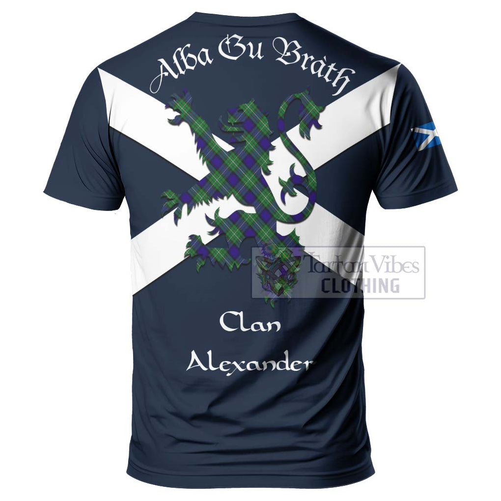 Tartan Vibes Clothing Alexander Tartan Lion Rampant T-Shirt – Proudly Display Your Heritage with Alba Gu Brath and Clan Name