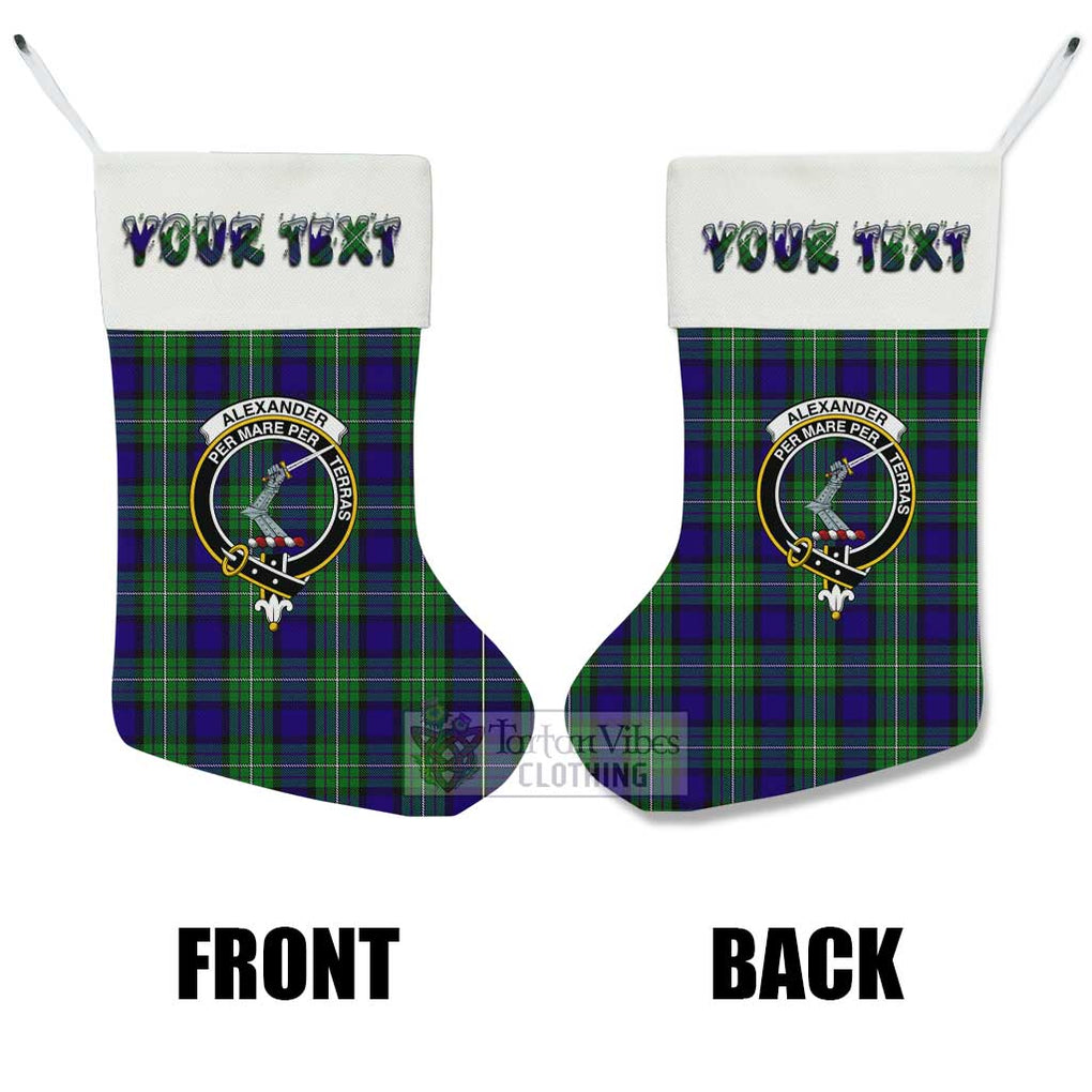 Tartan Vibes Clothing Alexander Tartan Family Crest Christmas Stocking with Personalized Text