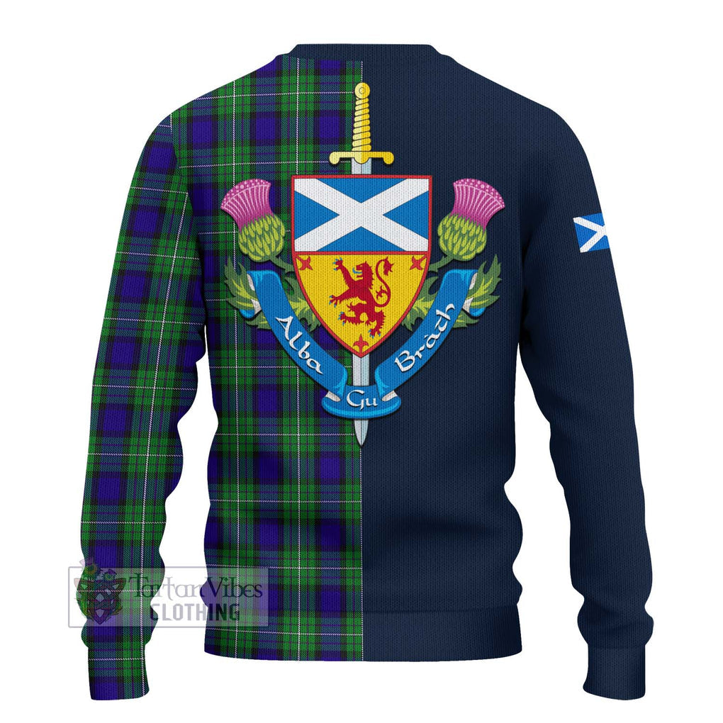 Tartan Vibes Clothing Alexander Tartan Knitted Sweater with Scottish Lion Royal Arm Half Style