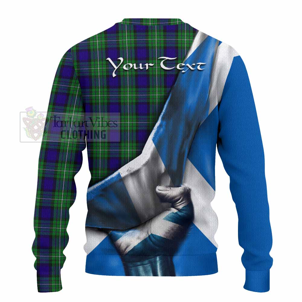 Tartan Vibes Clothing Alexander Tartan Knitted Sweater with Family Crest Scotland Patriotic Style