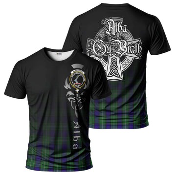 Alexander Tartan T-Shirt Featuring Alba Gu Brath Family Crest Celtic Inspired