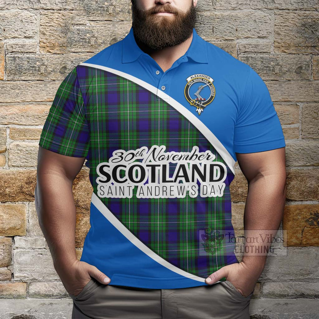 Tartan Vibes Clothing Alexander Family Crest Tartan Polo Shirt Celebrate Saint Andrew's Day in Style