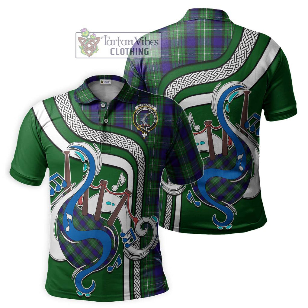 Tartan Vibes Clothing Alexander Tartan Polo Shirt with Epic Bagpipe Style