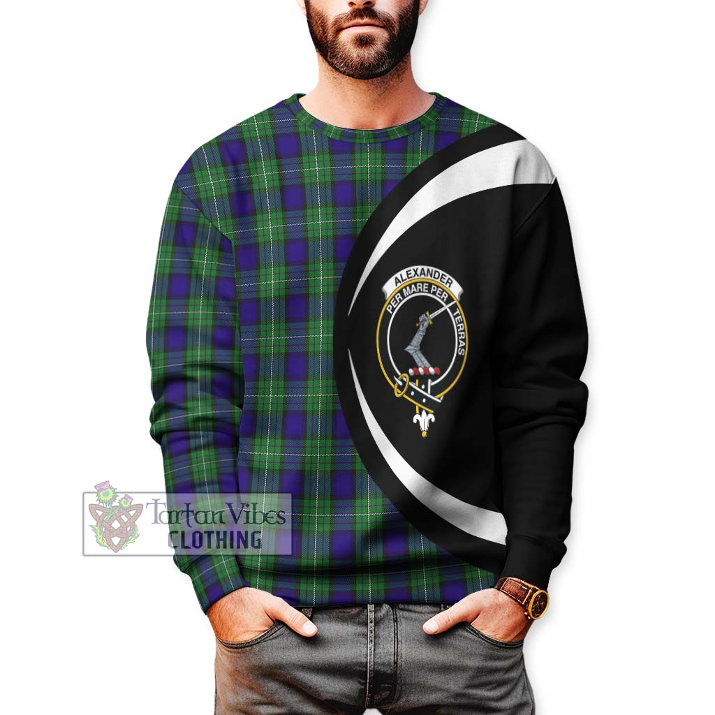 Alexander Tartan Sweatshirt with Family Crest Circle Style - Tartan Vibes Clothing