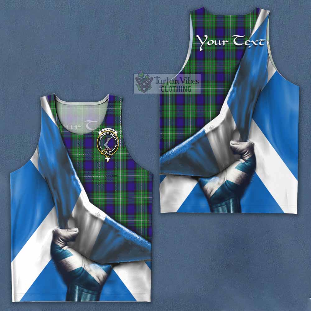 Tartan Vibes Clothing Alexander Tartan Men's Tank Top with Family Crest Scotland Patriotic Style