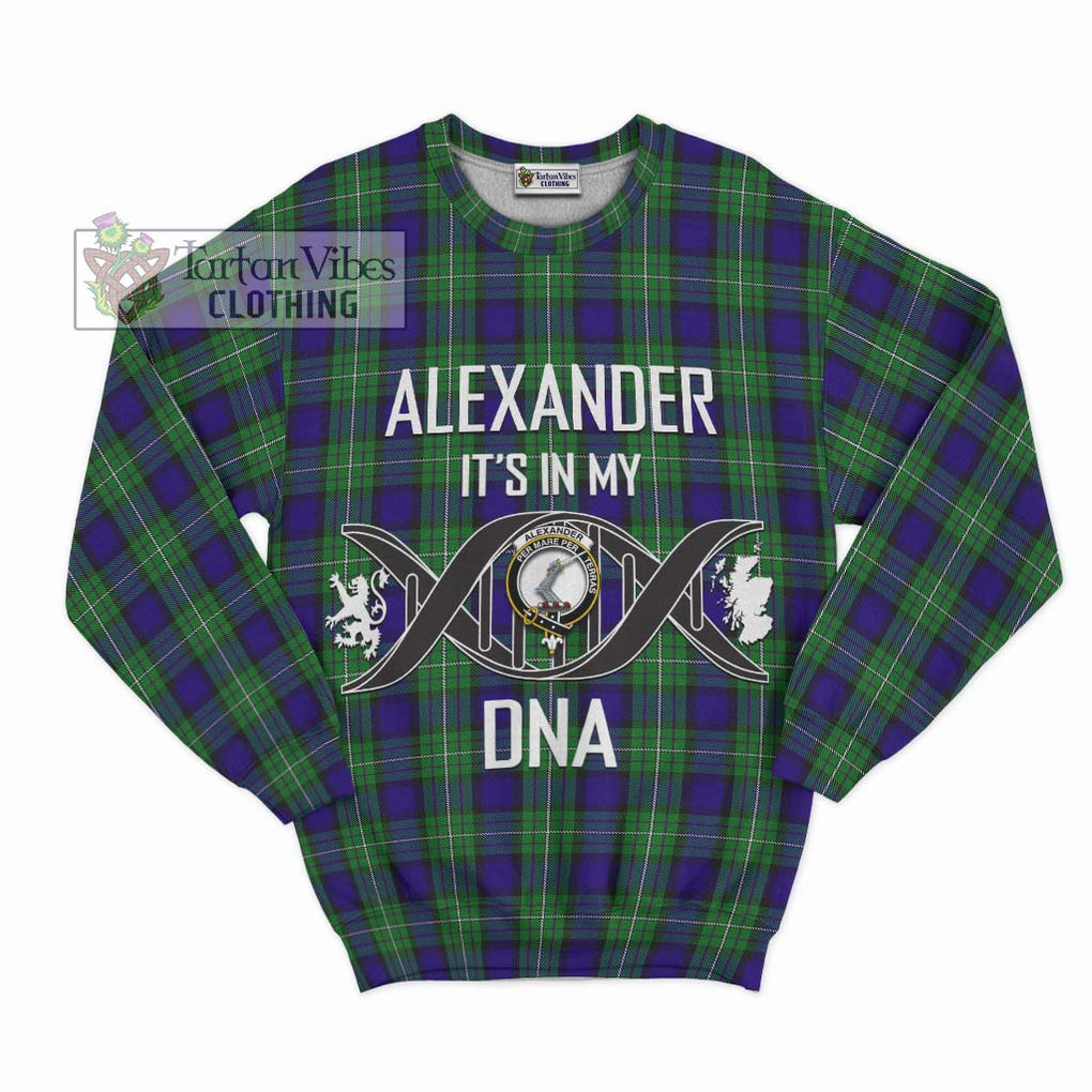 Alexander Tartan Sweatshirt with Family Crest DNA In Me Style - Tartanvibesclothing Shop