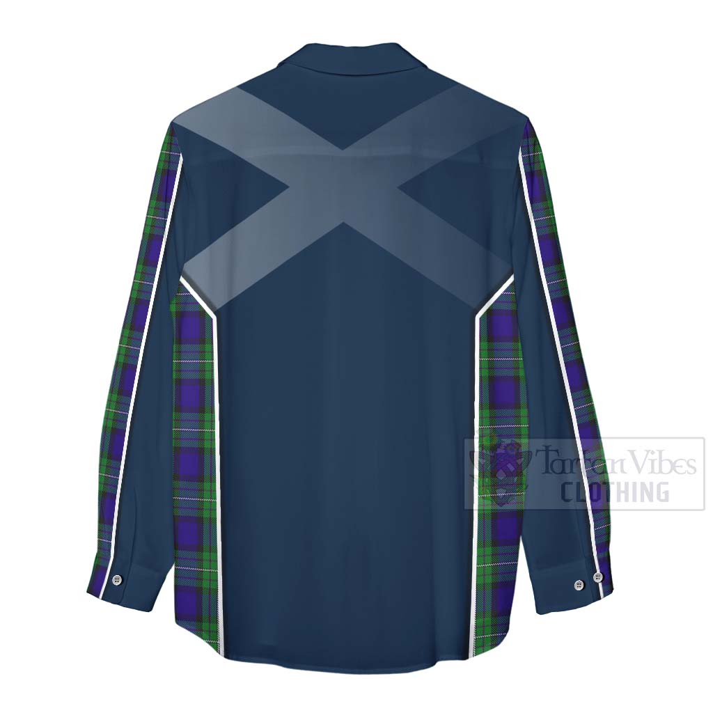 Tartan Vibes Clothing Alexander Tartan Women's Casual Shirt with Family Crest and Scottish Thistle Vibes Sport Style