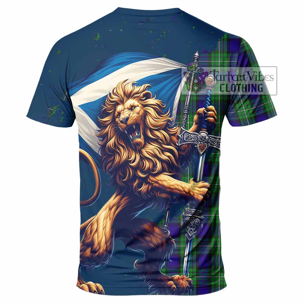 Tartan Vibes Clothing Alexander Tartan Family Crest T-Shirt with Scottish Majestic Lion