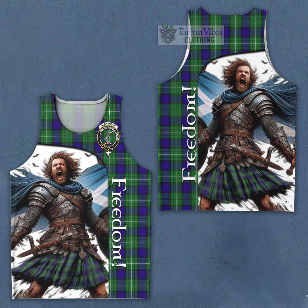 Tartan Vibes Clothing Alexander Crest Tartan Men's Tank Top Inspired by the Freedom of Scottish Warrior