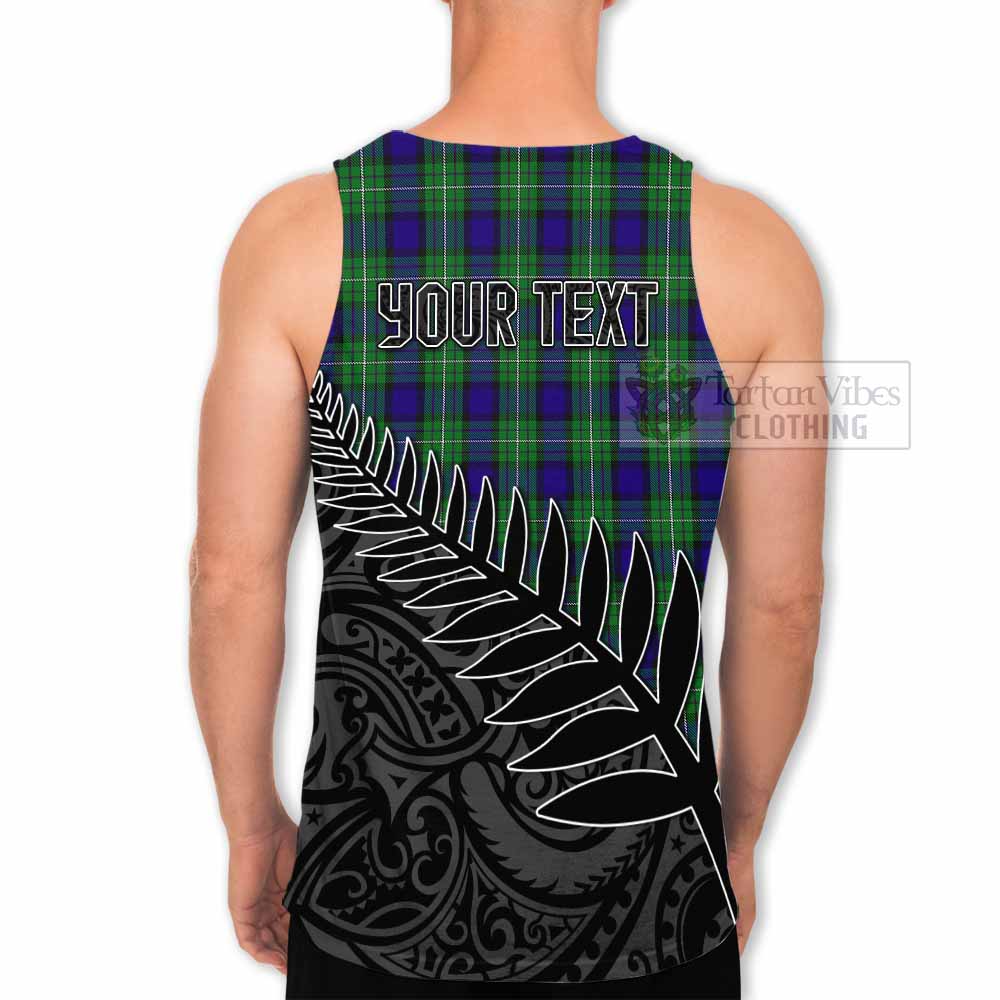 Tartan Vibes Clothing Alexander Crest Tartan Men's Tank Top with New Zealand Silver Fern Half Style