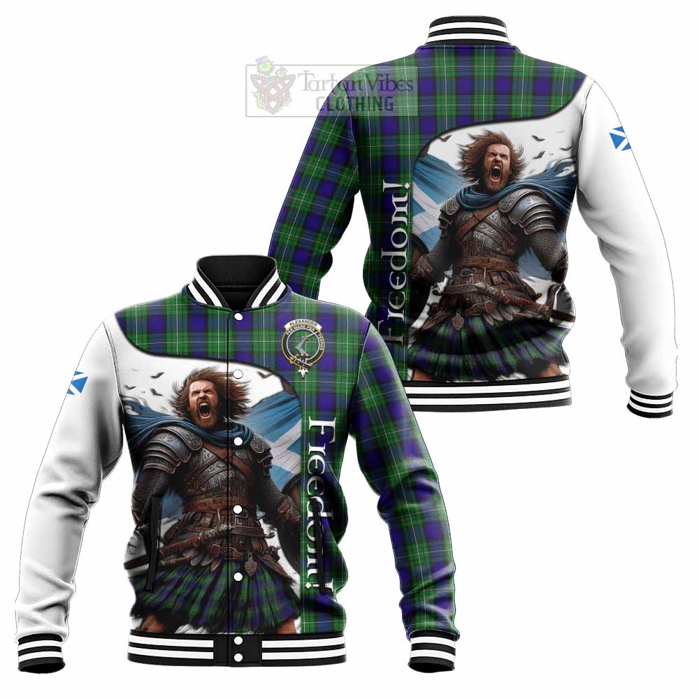 Tartan Vibes Clothing Alexander Crest Tartan Baseball Jacket Inspired by the Freedom of Scottish Warrior