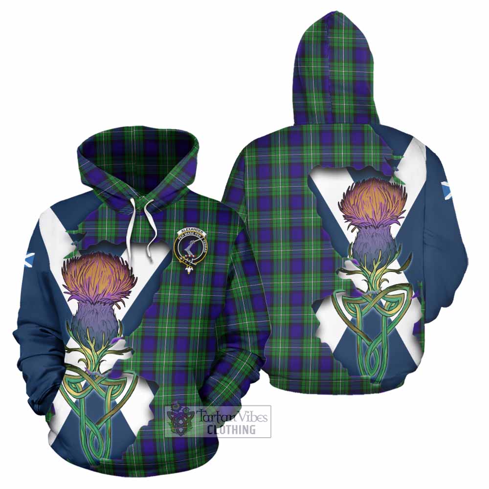 Alexander Tartan Family Crest Hoodie Scottish Thistle Celtic Inspired - Tartan Vibes Clothing