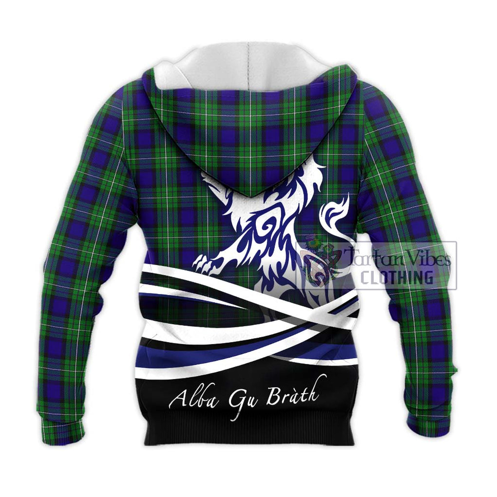 Alexander Tartan Knitted Hoodie with Alba Gu Brath Regal Lion Emblem - Tartanvibesclothing Shop