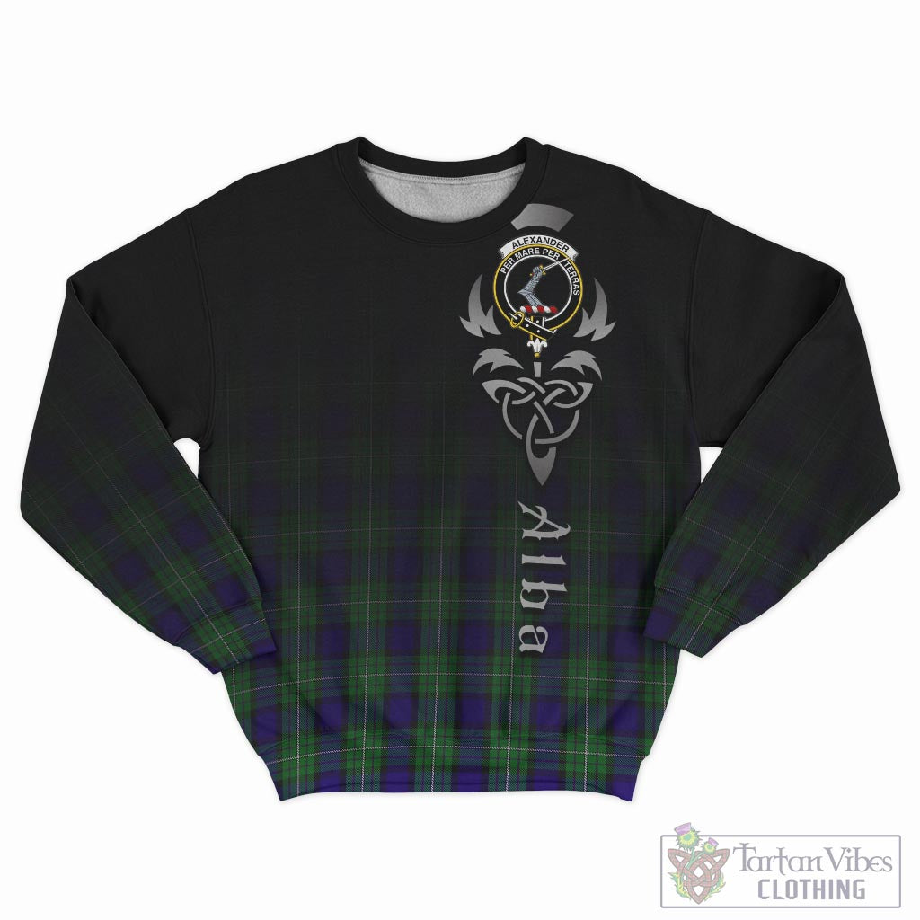 Tartan Vibes Clothing Alexander Tartan Sweatshirt Featuring Alba Gu Brath Family Crest Celtic Inspired