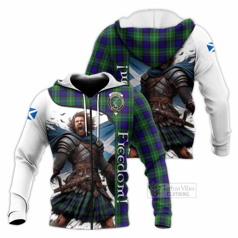 Tartan Vibes Clothing Alexander Crest Tartan Knitted Hoodie Inspired by the Freedom of Scottish Warrior