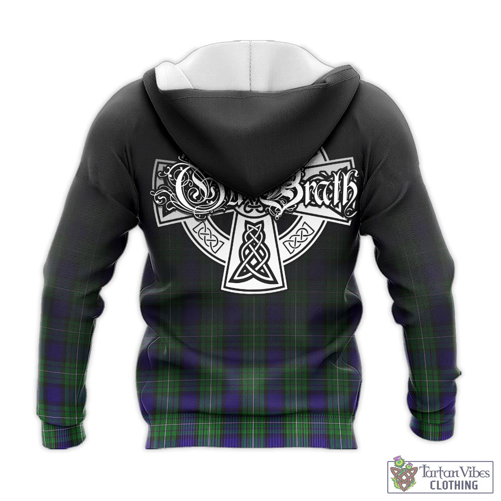 Tartan Vibes Clothing Alexander Tartan Knitted Hoodie Featuring Alba Gu Brath Family Crest Celtic Inspired