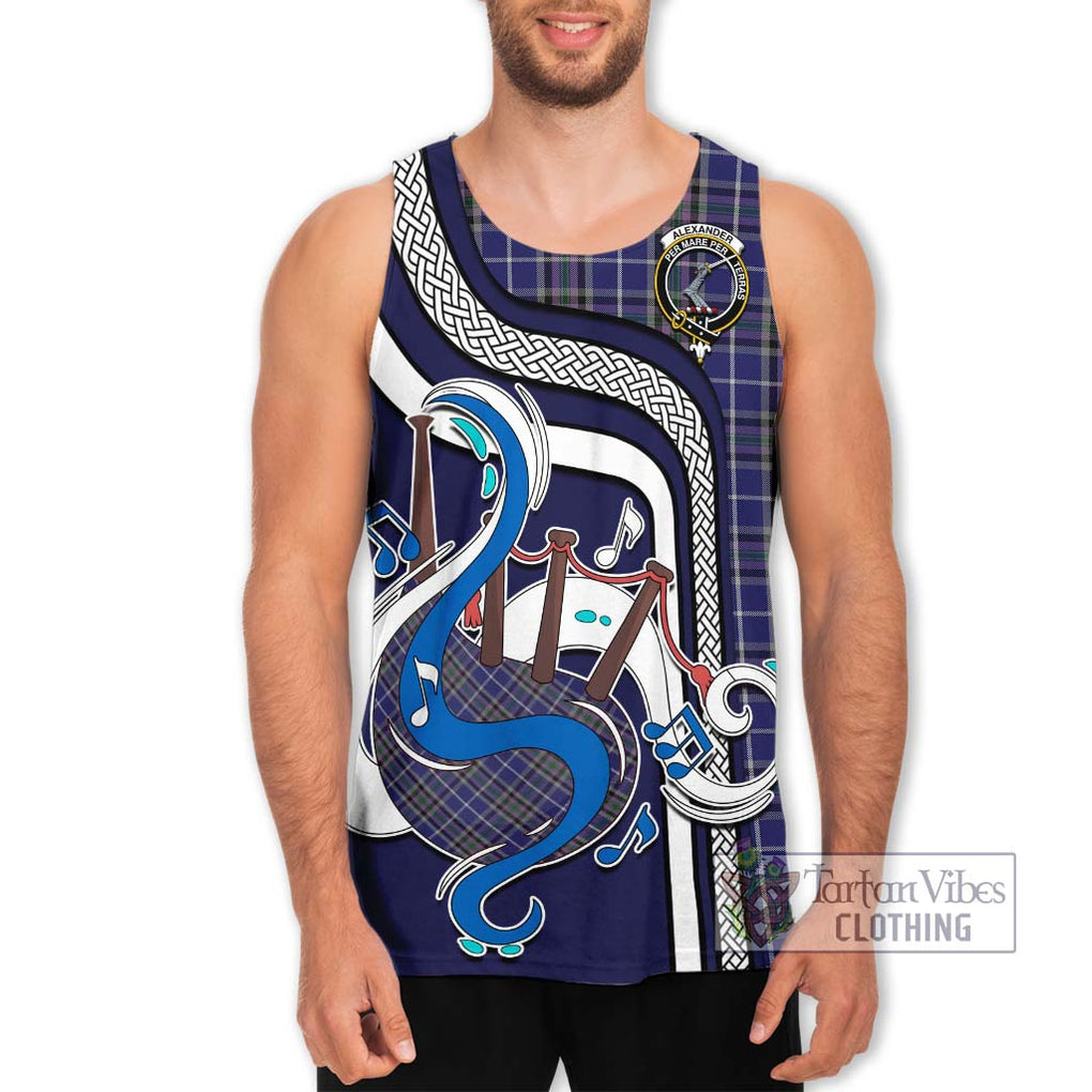 Alexander of Menstry Tartan Men's Tank Top with Epic Bagpipe Style Men - Tartanvibesclothing Shop