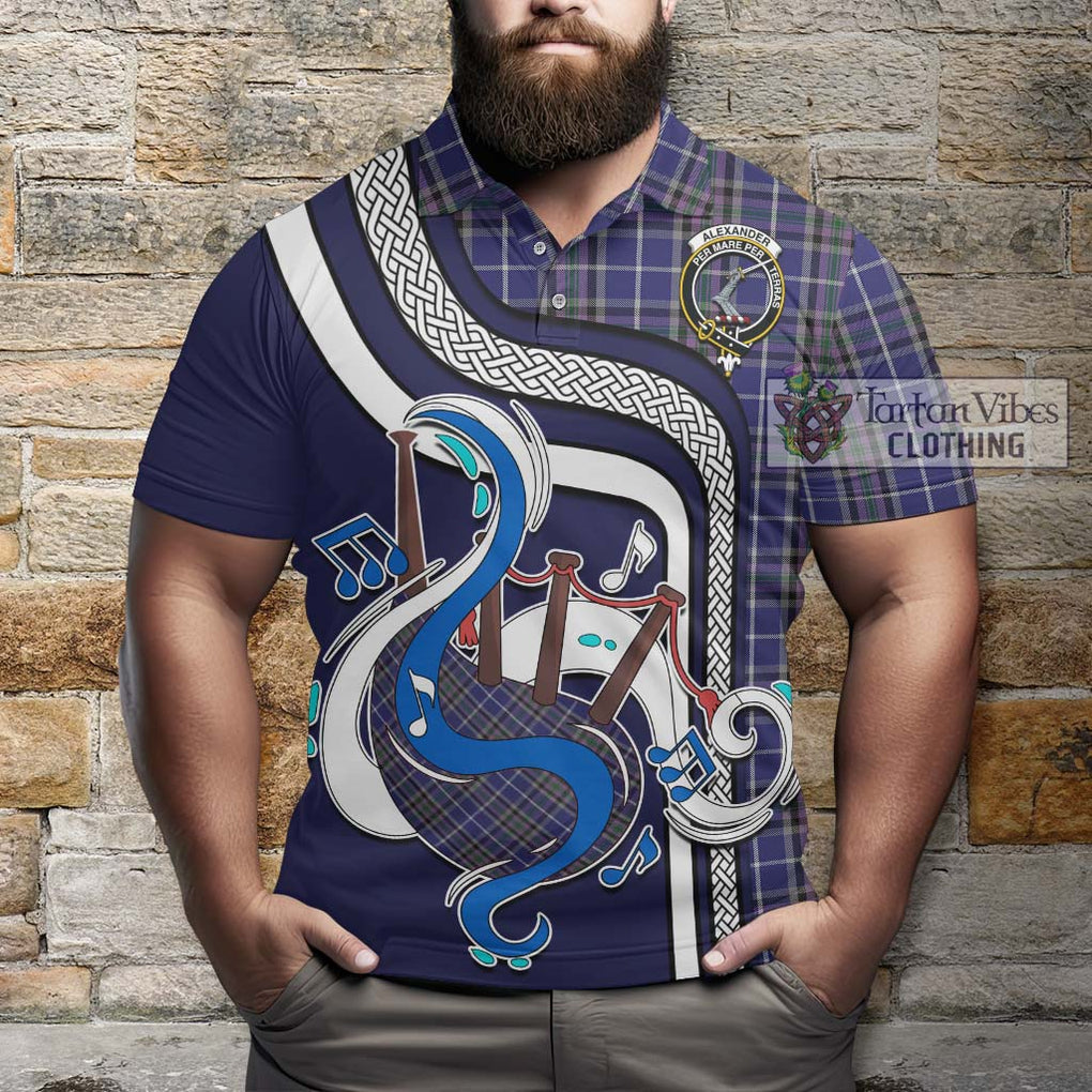 Tartan Vibes Clothing Alexander of Menstry Tartan Polo Shirt with Epic Bagpipe Style