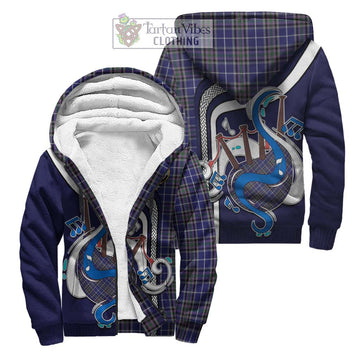 Alexander of Menstry Tartan Sherpa Hoodie with Epic Bagpipe Style