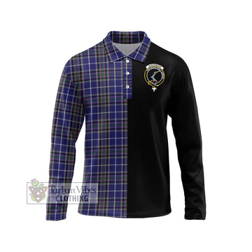 Alexander of Menstry Tartan Long Sleeve Polo Shirt with Family Crest and Half Of Me Style