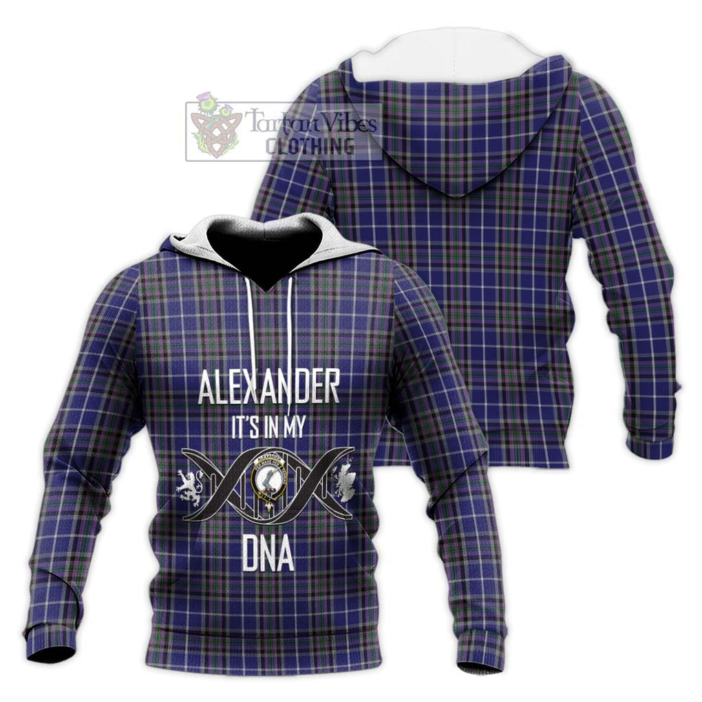 Alexander of Menstry Tartan Knitted Hoodie with Family Crest DNA In Me Style Unisex Knitted Pullover Hoodie - Tartanvibesclothing Shop