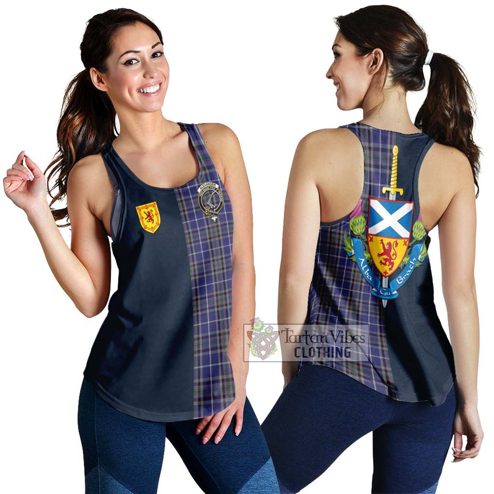 Tartan Vibes Clothing Alexander of Menstry Tartan Women's Racerback Tanks with Scottish Lion Royal Arm Half Style