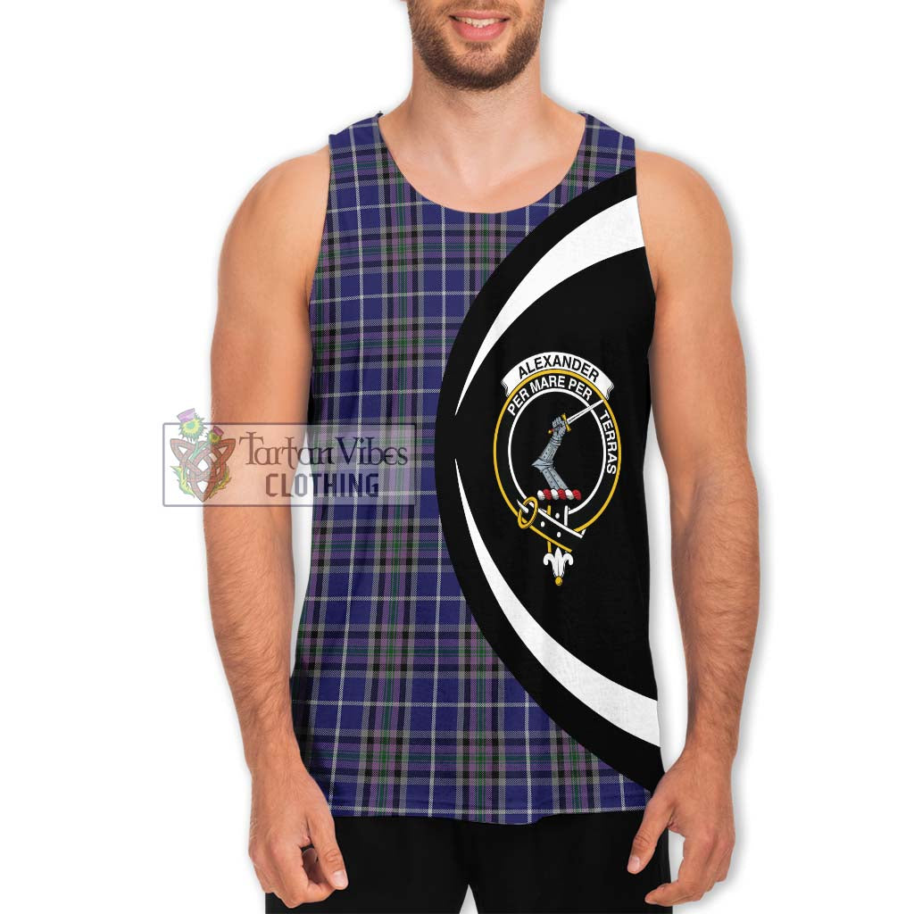 Tartan Vibes Clothing Alexander of Menstry Tartan Men's Tank Top with Family Crest Circle Style