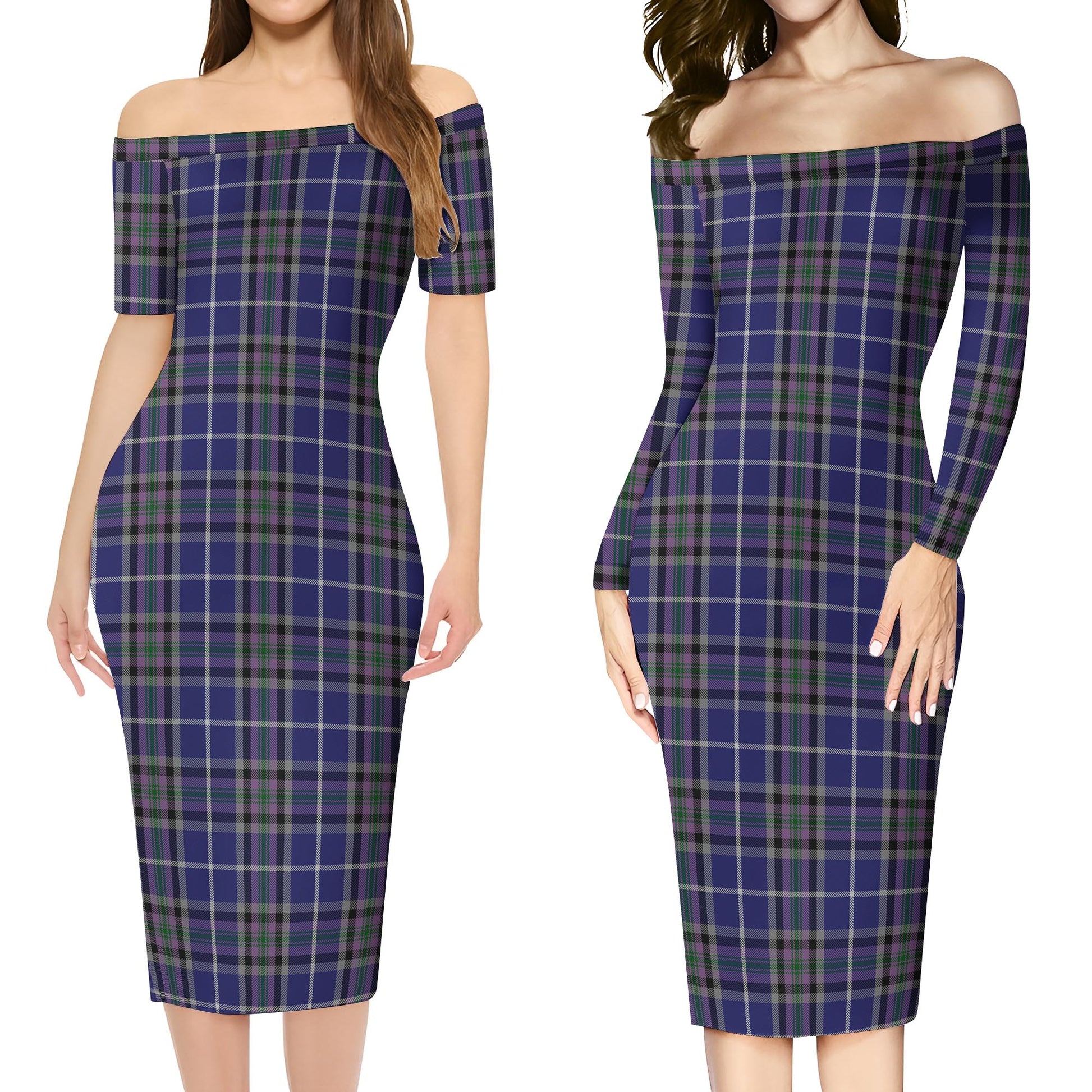 Alexander of Menstry Tartan Off Shoulder Lady Dress Women's Dress - Tartanvibesclothing