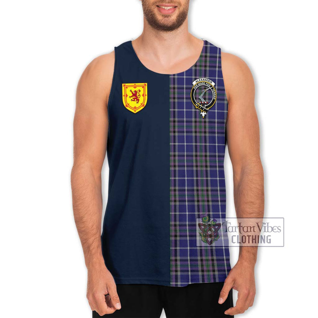 Tartan Vibes Clothing Alexander of Menstry Tartan Men's Tank Top with Scottish Lion Royal Arm Half Style