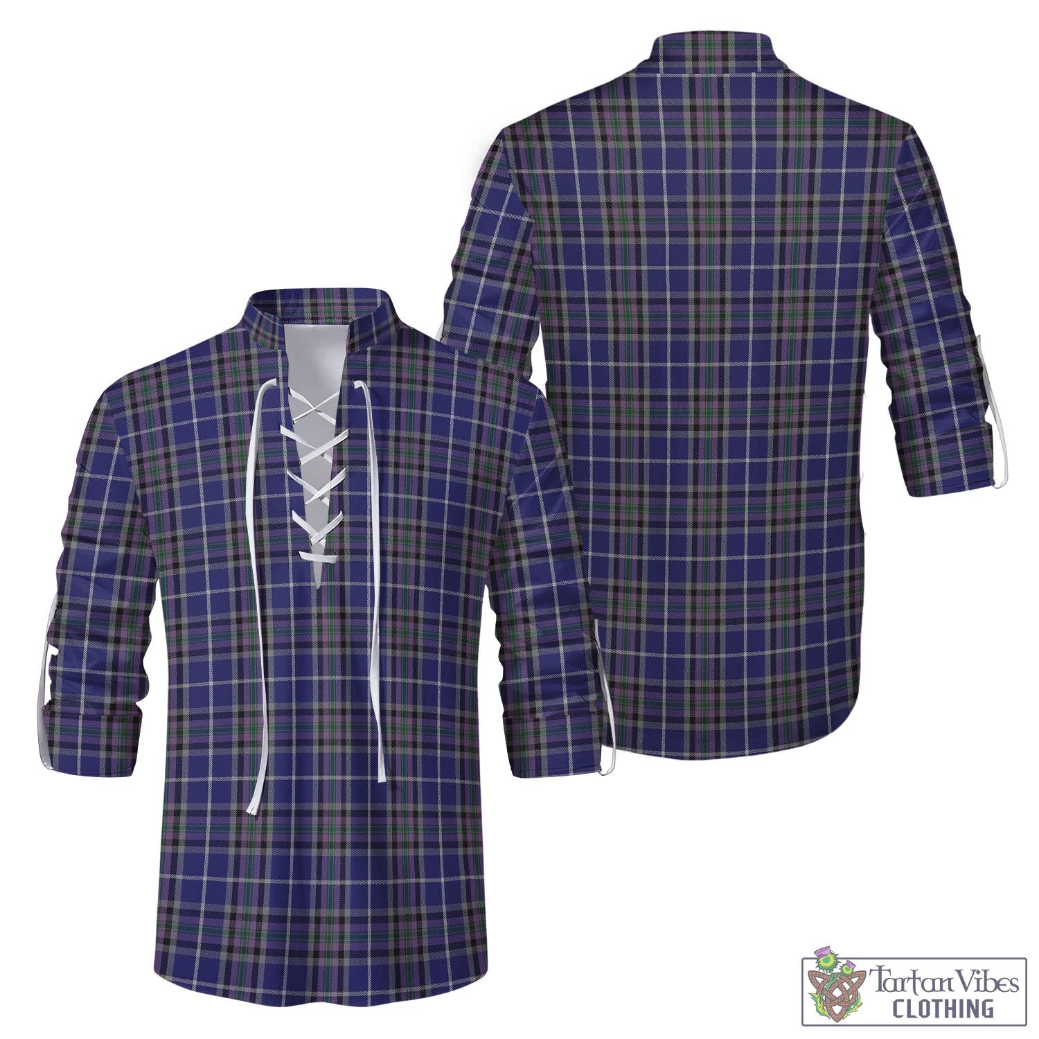 Tartan Vibes Clothing Alexander of Menstry Tartan Men's Scottish Traditional Jacobite Ghillie Kilt Shirt