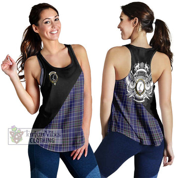 Alexander of Menstry Tartan Women's Racerback Tanks with Family Crest and Military Logo Style