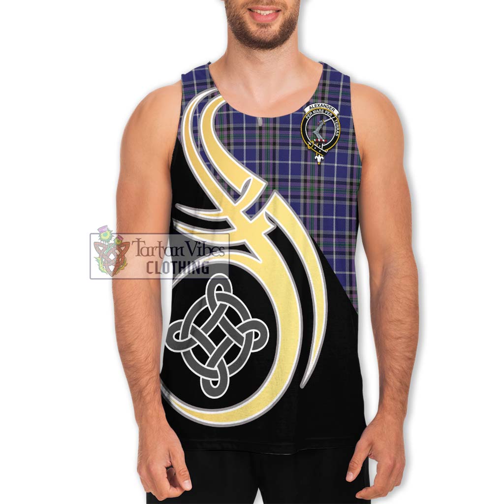 Alexander of Menstry Tartan Men's Tank Top with Family Crest and Celtic Symbol Style Men - Tartan Vibes Clothing