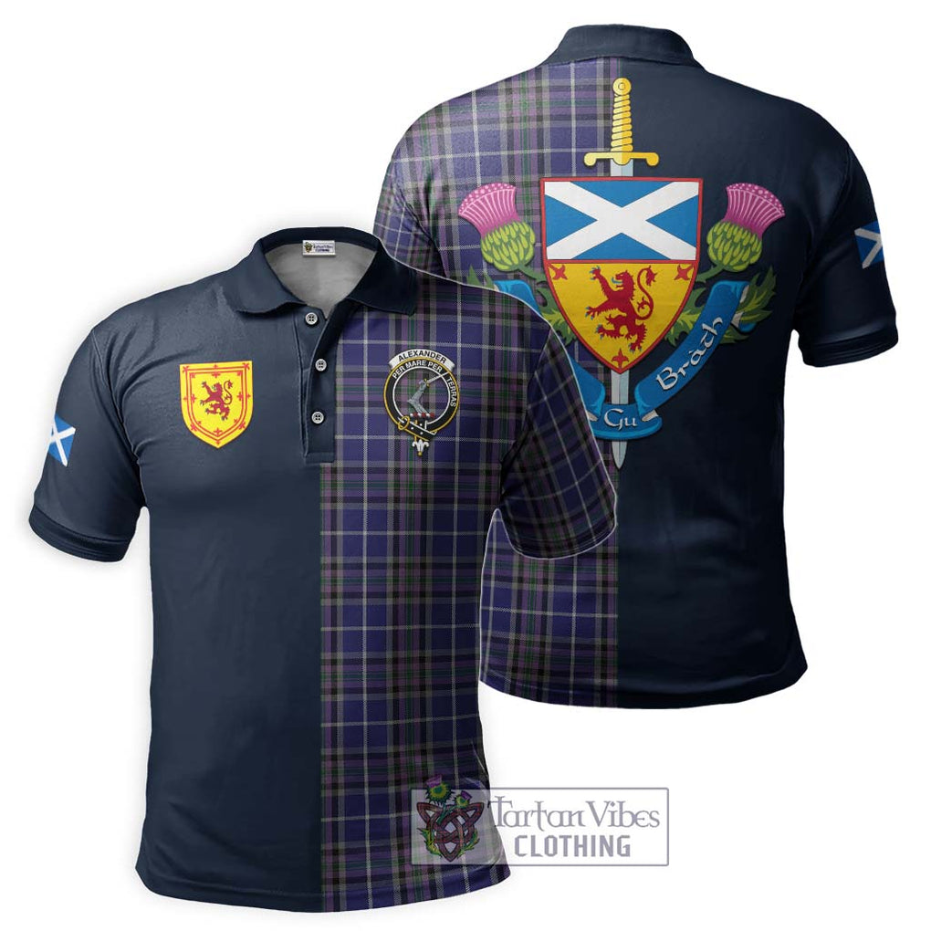 Tartan Vibes Clothing Alexander of Menstry Tartan Polo Shirt with Scottish Lion Royal Arm Half Style