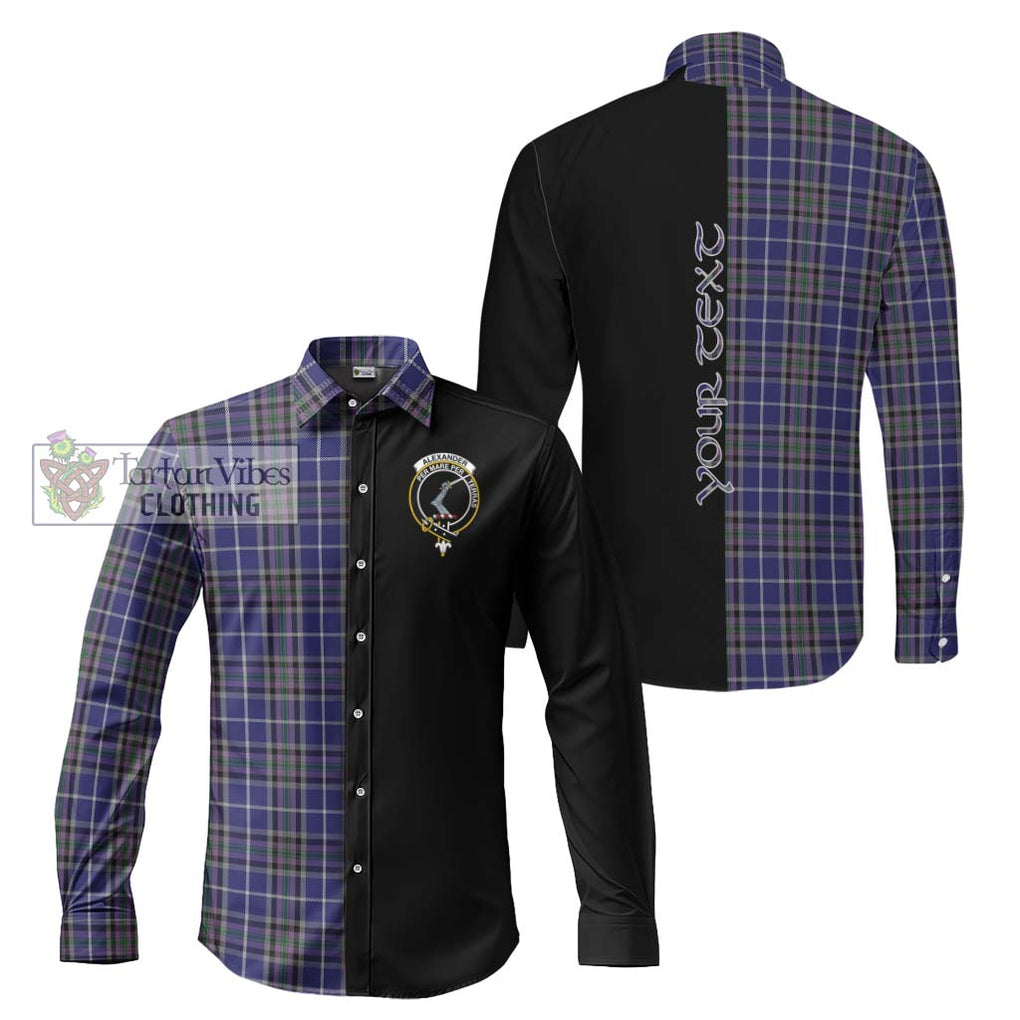 Alexander of Menstry Tartan Long Sleeve Button Shirt with Family Crest and Half Of Me Style Men's Shirt S - Tartanvibesclothing Shop