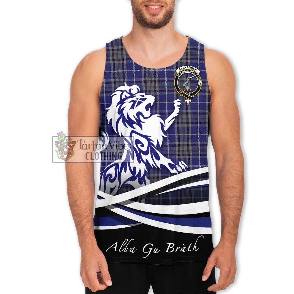 Alexander of Menstry Tartan Men's Tank Top with Alba Gu Brath Regal Lion Emblem Men - Tartanvibesclothing Shop