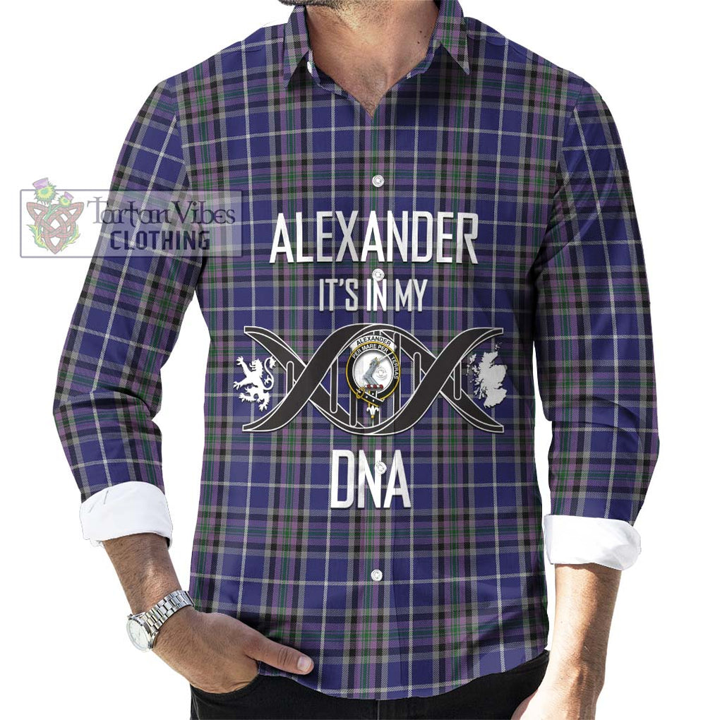 Alexander of Menstry Tartan Long Sleeve Button Shirt with Family Crest DNA In Me Style Men's Shirt S - Tartanvibesclothing Shop