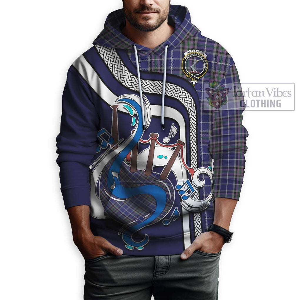 Alexander of Menstry Tartan Hoodie with Epic Bagpipe Style Zip Hoodie - Tartanvibesclothing Shop