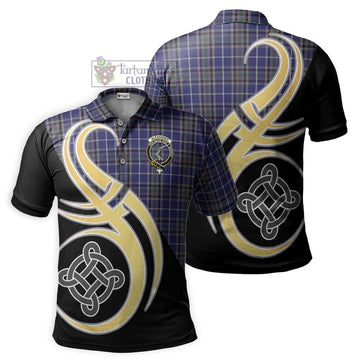 Alexander of Menstry Tartan Polo Shirt with Family Crest and Celtic Symbol Style