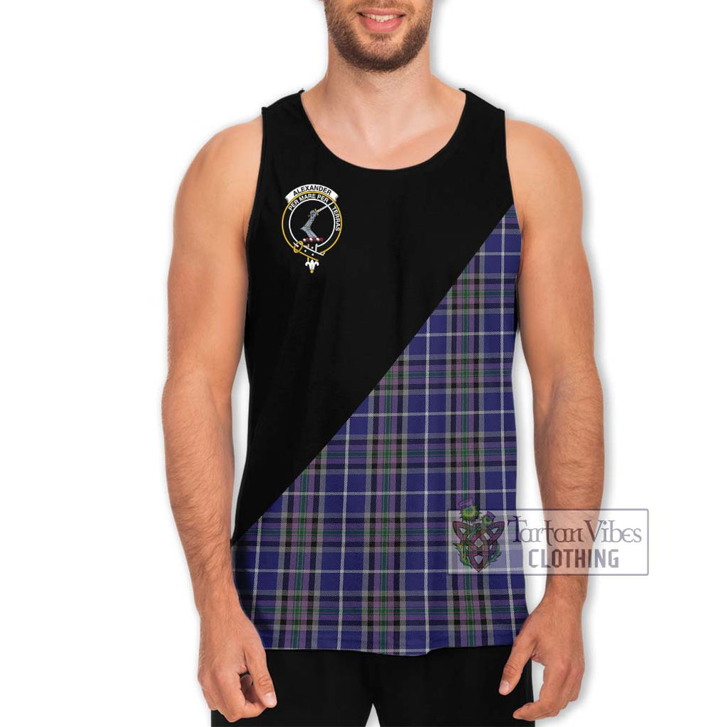 Alexander of Menstry Tartan Men's Tank Top with Family Crest and Military Logo Style Men - Tartanvibesclothing Shop