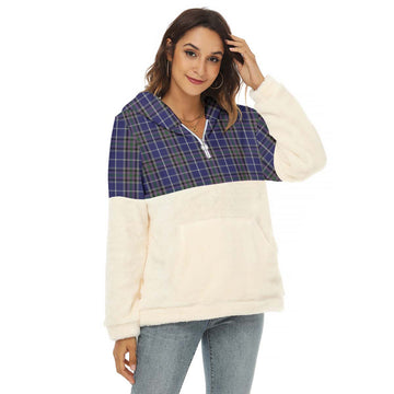 Alexander of Menstry Tartan Women's Borg Fleece Hoodie With Half Zip