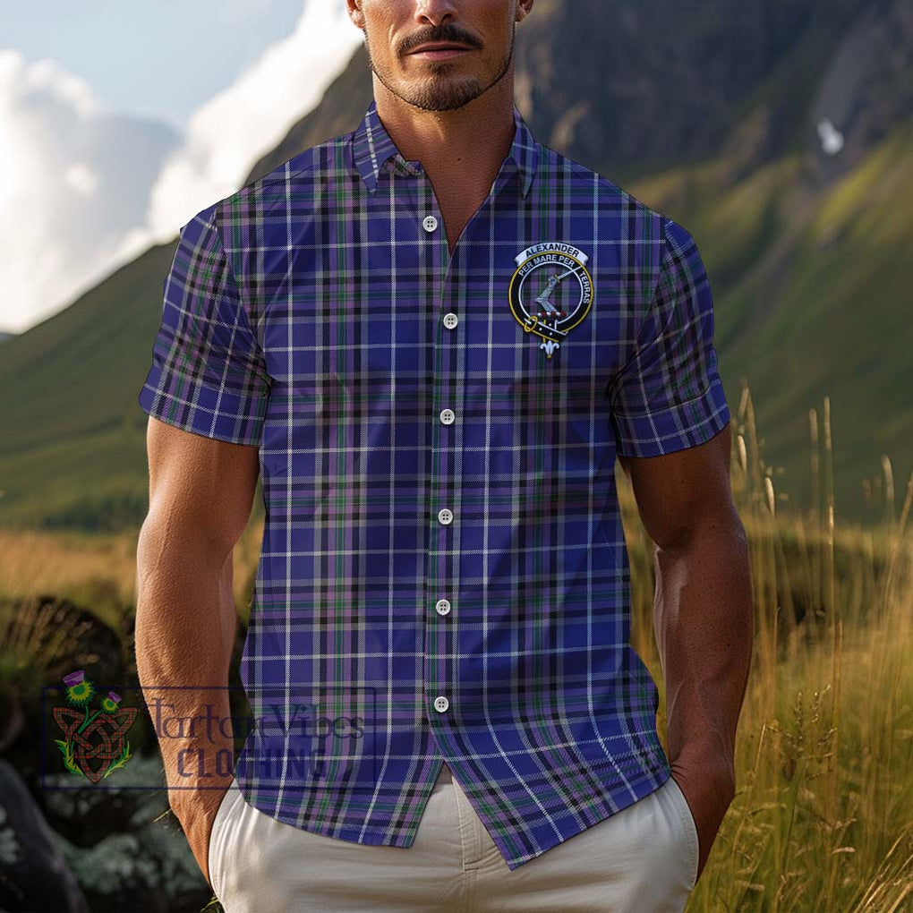 Alexander of Menstry Tartan Cotton Hawaiian Shirt with Family Crest Adult - Tartan Vibes Clothing