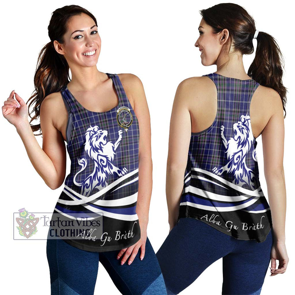 Alexander of Menstry Tartan Women's Racerback Tanks with Alba Gu Brath Regal Lion Emblem 4XL - Tartanvibesclothing Shop