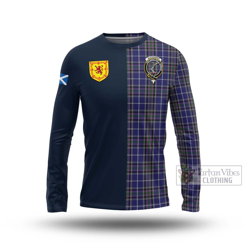 Tartan Vibes Clothing Alexander of Menstry Tartan Long Sleeve T-Shirt with Scottish Lion Royal Arm Half Style