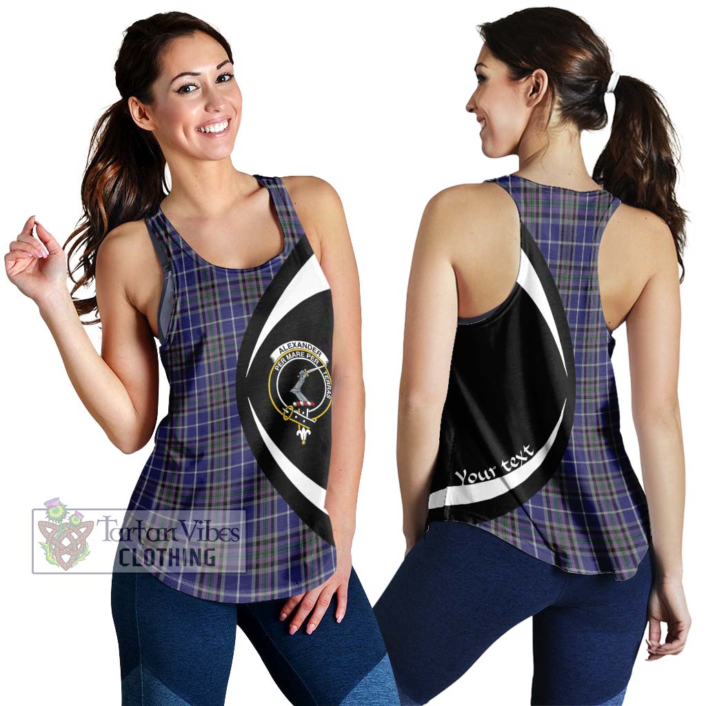 Tartan Vibes Clothing Alexander of Menstry Tartan Women's Racerback Tanks with Family Crest Circle Style