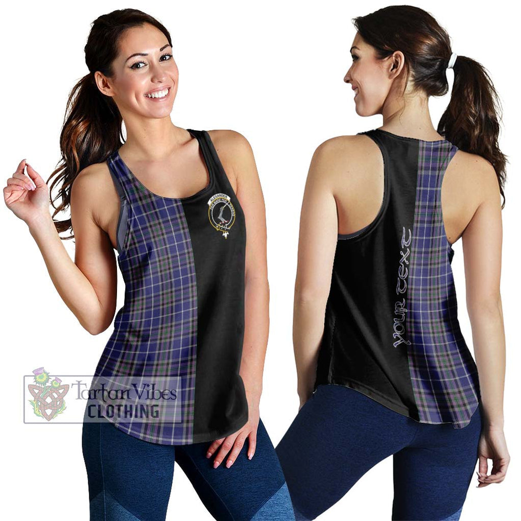 Alexander of Menstry Tartan Women's Racerback Tanks with Family Crest and Half Of Me Style 4XL - Tartanvibesclothing Shop